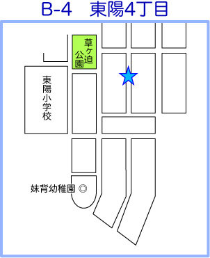 B-4コース（東陽4丁目）の地図の画像